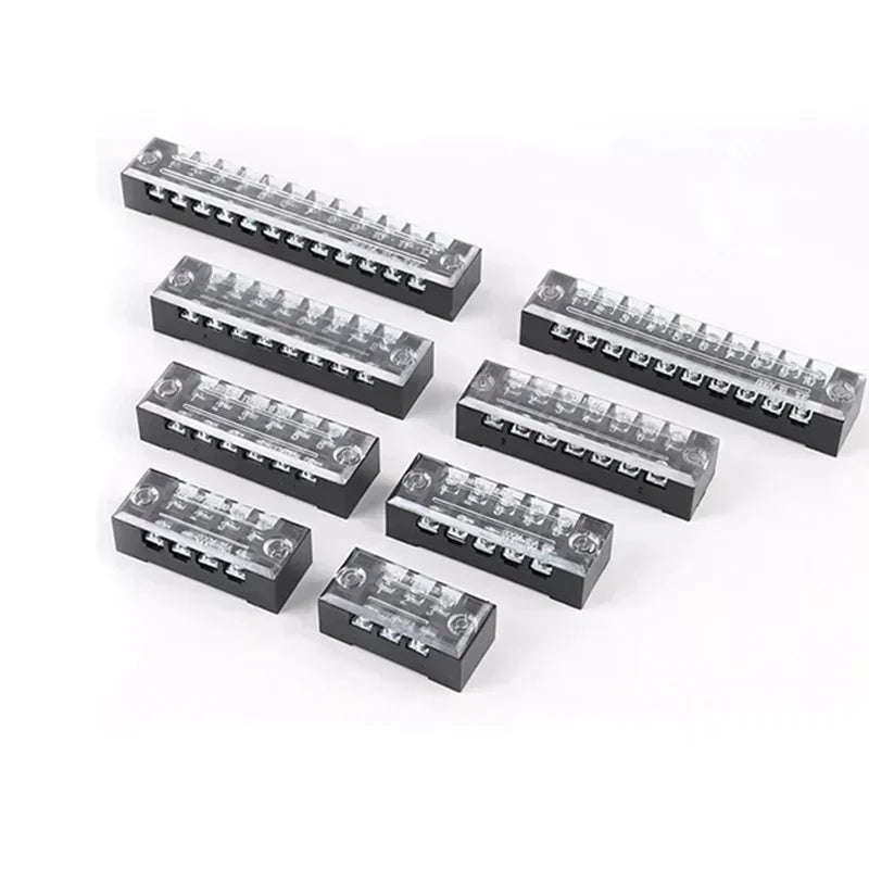 5Pcs TB1503 TB2503 TB4512 Screw Terminal Block Barrier Strip 15A 25A 45A Dual Row Wire Connector with Flame Retardant PC Cover