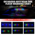 Car Emergency Light Solar RGB Car Strobe Warning Lights Multifunction Decoration Anti-Collision Night Driving Safety Lamp