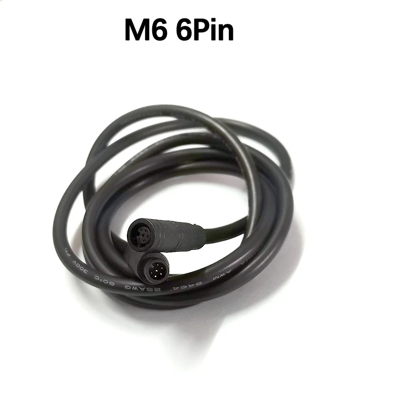 1pc 1m Long 6/8mm Circle Connector Cable Signal Sensor Cord For EBike E-Scooter Waterproof Extension Cable 2 3 4 5 6 Pin M6/M8