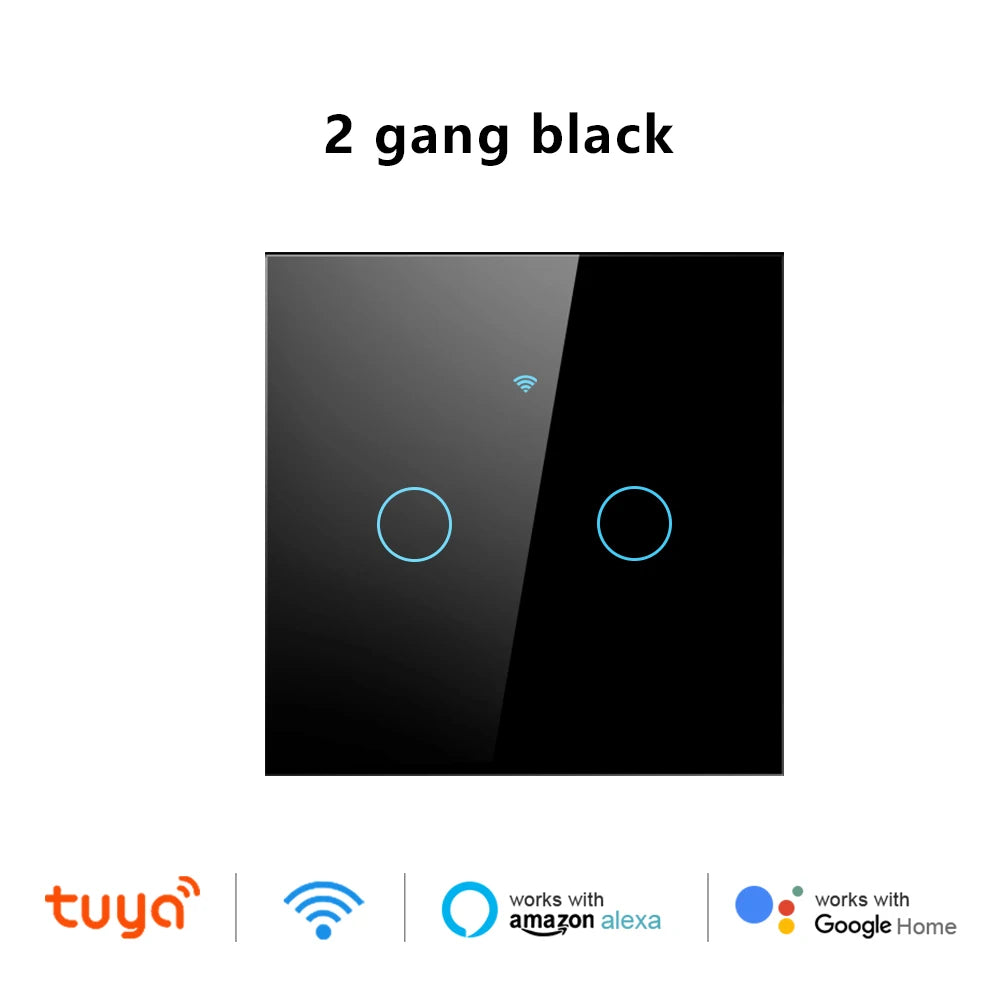 Work With Tuya WiFi Smart Touch Wall Switch RF433MHz 1/2/3/4 Gang Touch Sensor for LED Light Voice Control Alexa And Google Home