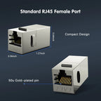 ZoeRax CAT7 CAT6A CAT6 Coupler RJ45 Keystone Shielded Coupler, Female to Female RJ45 Inline Coupler Keystone Jack