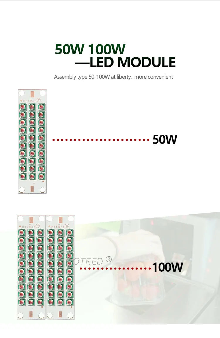 High Power LED Chip IR Infrared 730nm 810Nm 850nm 940nm Deep Red 660nm 30W 50W 100W Grow Plant Light for Night Vision CCTV Camer