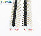 20pcs 2.54mm 1x40P Right Angle Extended Extra Long Pin 90d R1 R2 Optional Gold Single Row Breakable PCB Male Header Connector