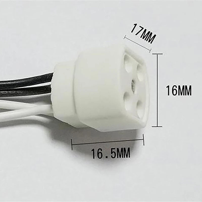2pcs G10Q Lamp Holder With 15/25cm Long Cable Ring Lamp Plug 4pins Base Insulating Tube Ultraviolet Light Base