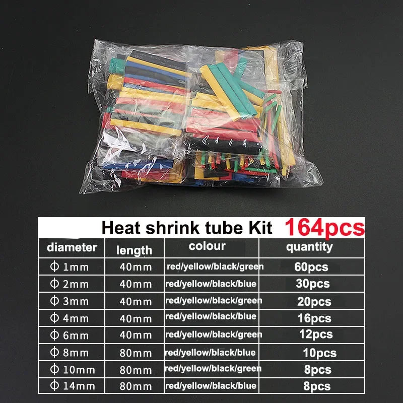 Heat Shrink Tubing Thermoresistant Tube Heat Shrink Wrapping Kit 2:1 Insulation Wire Cable Kit ,For Electrical Wiring and Repair
