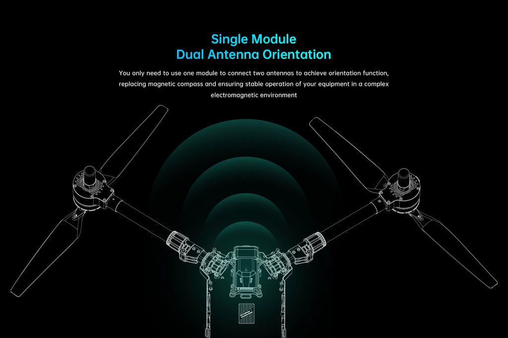 SIYI RTK Positioning and Orientation Module with RM3100 Industrial Magnetic Compass Single-Module Dual-Antenna Orientation