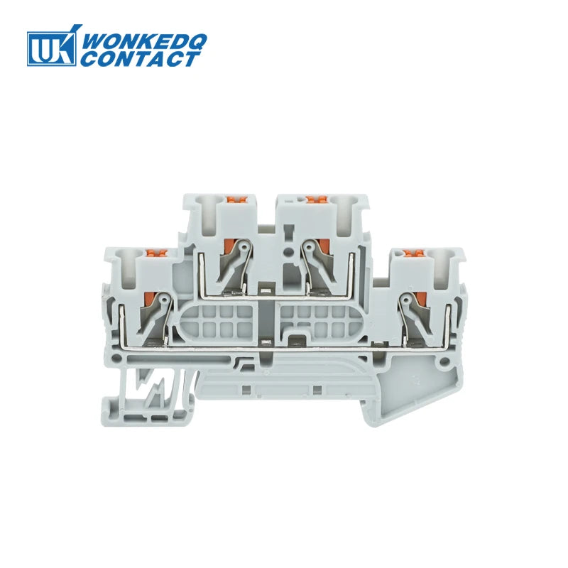 10Pcs PTTB 2.5 Push-in Double Level Din Rail Terminal Block 2 Layer 2.5mm² Plug Electrical Wire Connector PTTB2.5