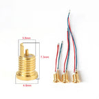 Universal MMCX Female Socket, Pure Copper Gold-Plated Connector with Soldering Wires and Built-in Threaded Nut Holder