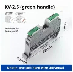 DIN Rail Terminal Block 2.5mm2 Lever Quick Connect Push In Electrical Wire Connector Feed Through Distribution Terminal Strip