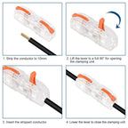 Mini Fast Wire Connectors Universal Compact Lever Nut Crimp Splitter Push-in Electrical Conductors Home Wiring Terminal Block