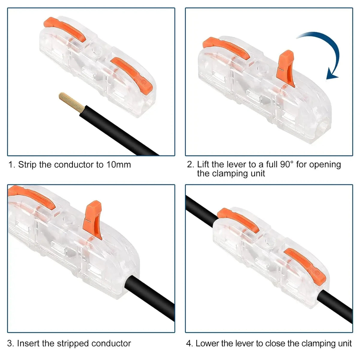Mini Fast Wire Connectors Universal Compact Lever Nut Crimp Splitter Push-in Electrical Conductors Home Wiring Terminal Block