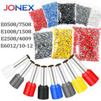 1000PCS Tubular Crimp Terminals Electrical Wire Cable Connectors E0508 E7508 E1008 E1508 E2508 E4009 E6012 Insulated Ferrules