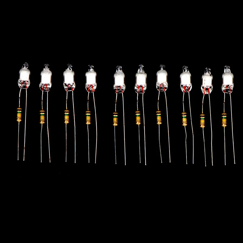 High Quality 10Pcs Neon Light Bulbs 4*10mm 5*13mm Main Power Indicator With Resistance 220V Red/Blue/Green
