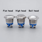 20pcs 16/19/22mm Momentary Reset Metal Push Button Waterproof Switch Screw Terminal Doorbell PC Power Switch Flat High Head 1NO