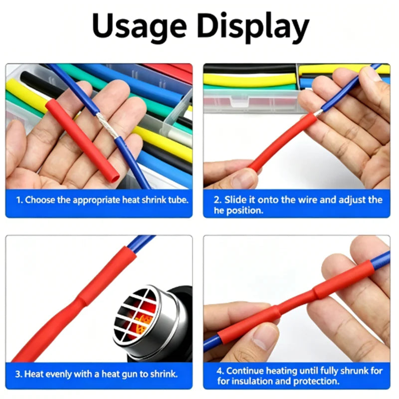 WeluvFit 2:1 Heat Shrink Tubing 164-750P Eventronic Cable Wrapping Electrical Insulation Heat Shrink Wrapping Kit DIY Cable Kit