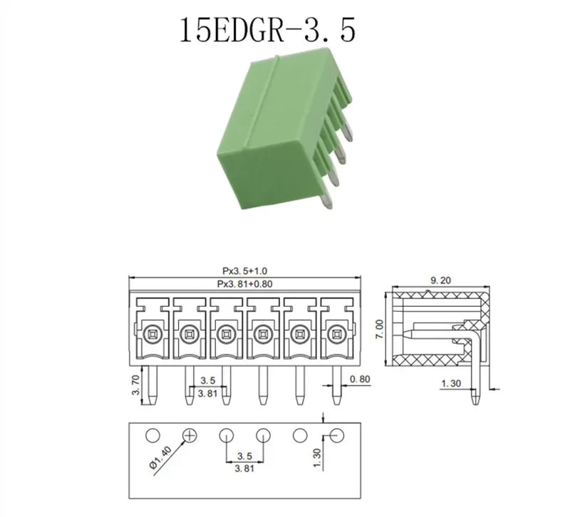 5Pair 15EDG KF2EDG 2.54mm 3.5mm 3.81mm 5.08mm PCB Screw Terminal Block 2-12Pin Male Plug Female Socket Pin Header Wire Connector