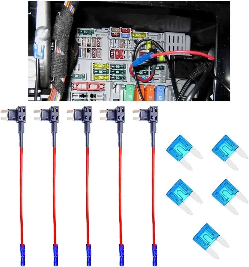 Automotive Fuse Set 5/10Pcs 12V Car Blade Fuse Holder Mini ATM ATO Add-a-Circuit Fuse TAP Adapter Fuse Fuse for Car Trucks Boats