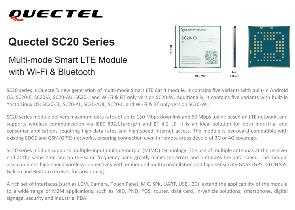 NEW Quectel SC20 module SC20-EVM smart board for android system 4G LTE android development boards with lte