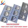 10PCS SMD Electrolytic Capacitors 16V 25V 35V 50V 100UF 220UF 330UF 470UF 680UF 1000UF Miniaturization Capacitors  NEW