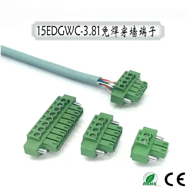 1Set 15EDGWC Pitch 3.81mm 2P/3P/4P/5P/6P/8P/9P/10P/11P/12P Pluggable Terminal Block Connector Solderless Wiring Plug Connectors
