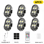 RGB LED Strobe Light Motorcycle LED Flash Wireless Remote Control Aircraft Airplane Helicopter Warning Lights with USB Charging