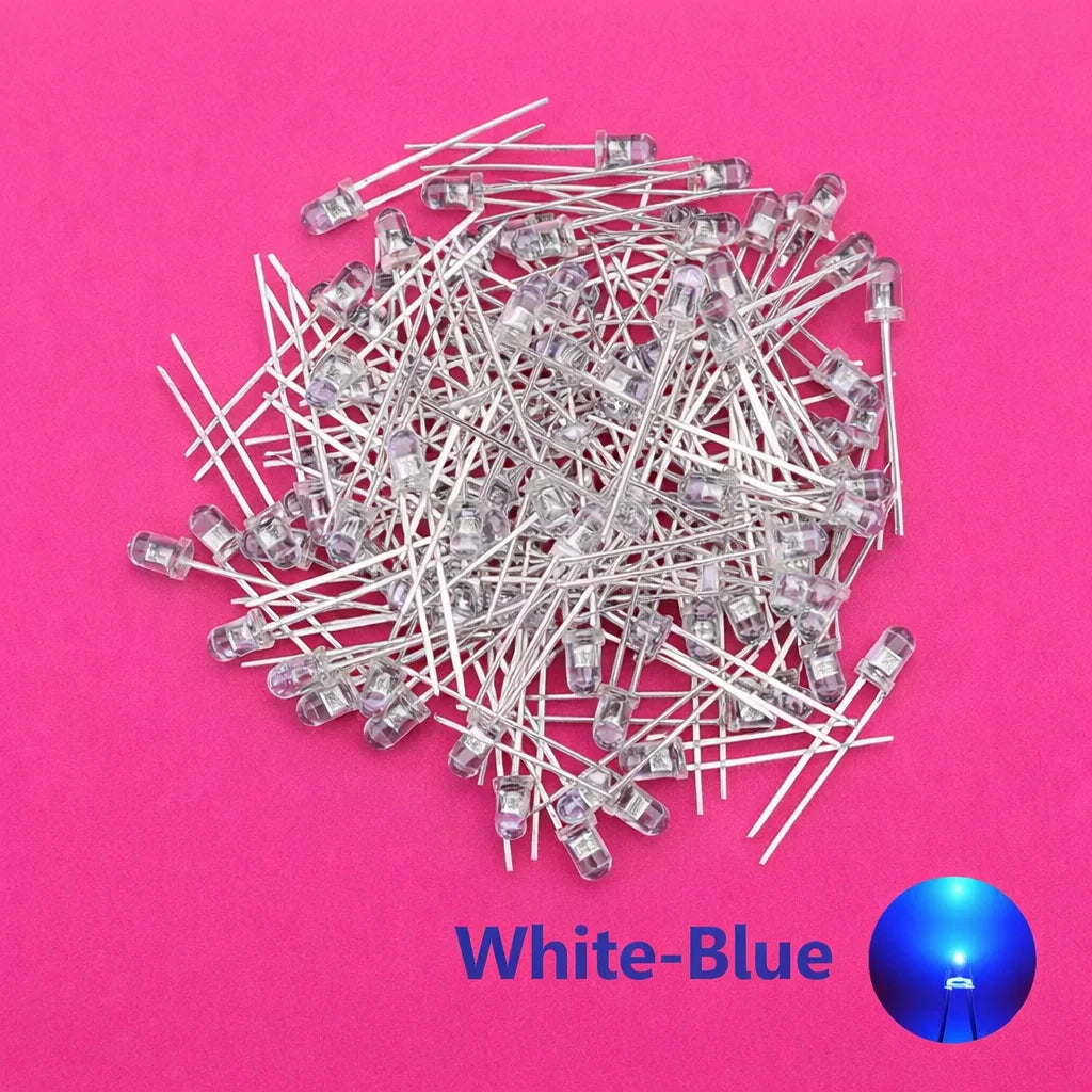 SAMIROB 60/100Pcs 3mm LED Diode Kit F3 Schottky Assorted Diode Red White Green Blue Yellow Orange Pink Purple Warm White for DIY
