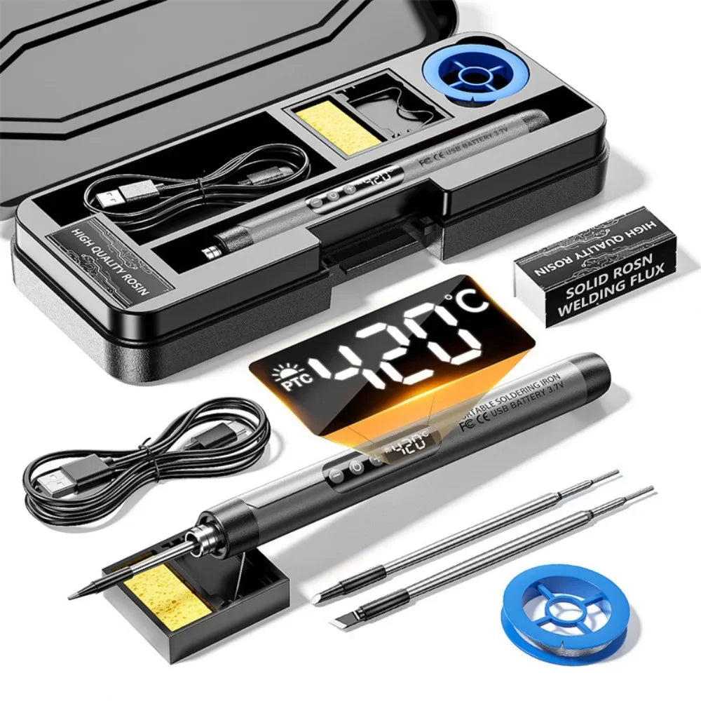 Portable Cordless Digital Soldering Iron USB Charging Adjustable Temperature 260-420℃ Solder Iron Multifunctional Intelligent