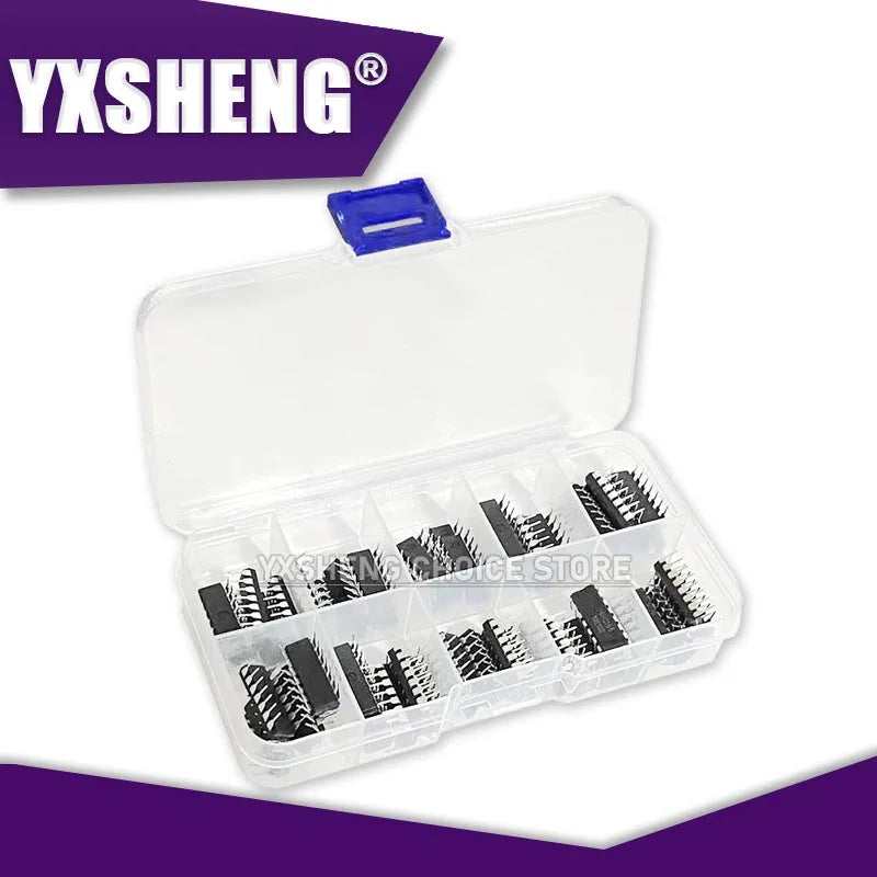 50PCS/LOT Electronic Component Assortment Kit Free Box 74HC00 74HC02 74HC04 74HC08 74HC14 74HC32 74HC138 74HC164 74HC165 74HC595