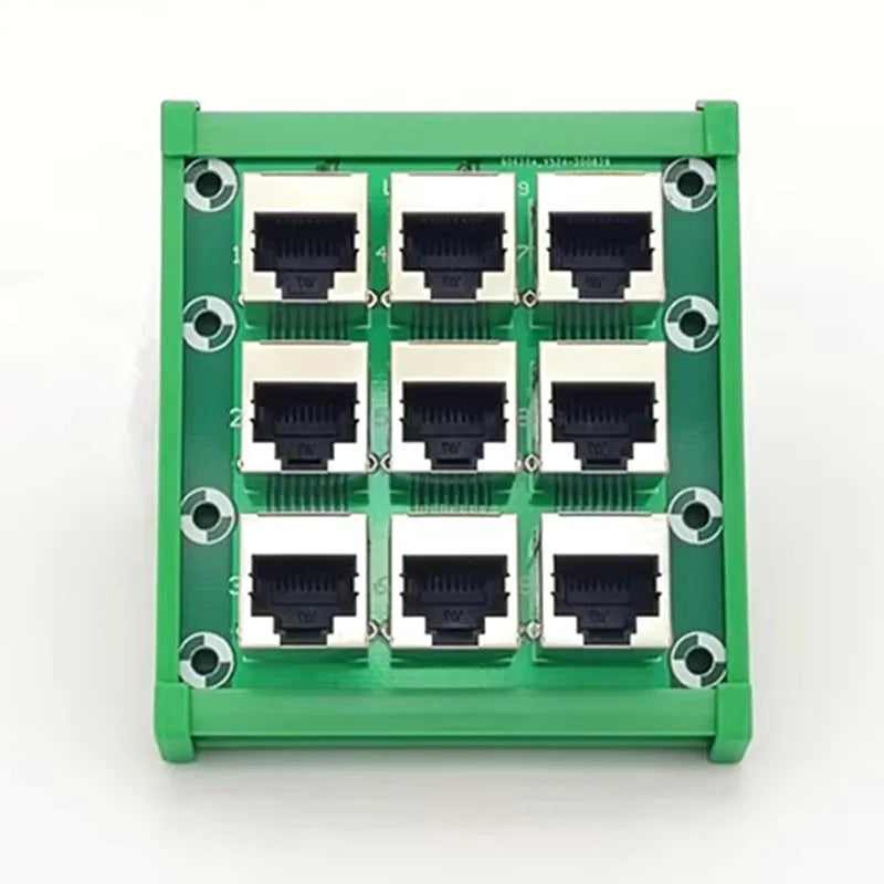 RJ45 8P8C Jack 9-Way Buss Breakout Board,Terminal Block, Connector.