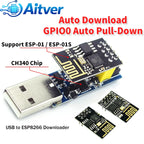 ESP01 Programmer Adapter USB to ESP8266 ESP01S Downloader with Auto Download Function CH340 for Arduino DIY Projects