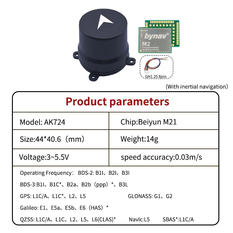 F9P/UM980/UM981/UM960/M20 GPS Antenna with Compass IST8310&RM3100 for Drone RTK Module Precision Agriculture Auto-Survey Mapping