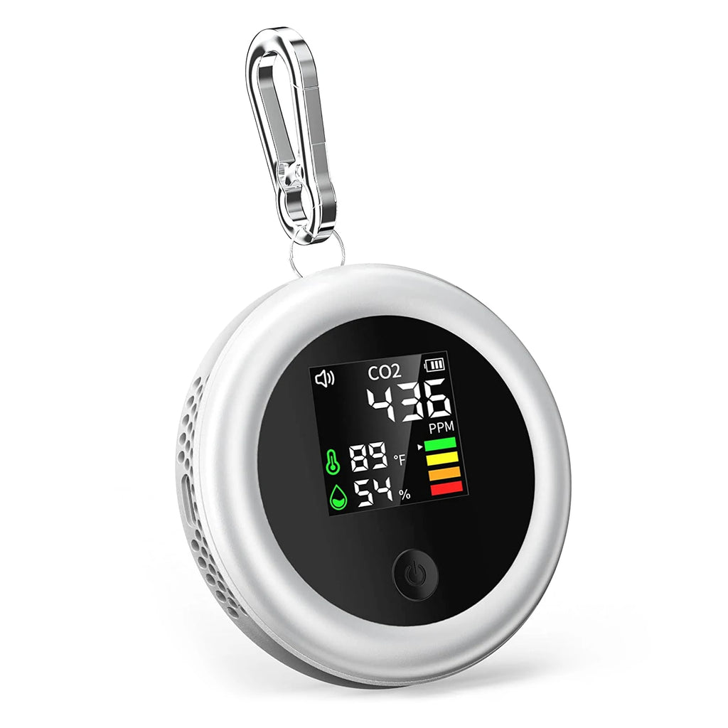 CO2 Monitor NDIR Sensor, Air Quality Detector Carbon Dioxide Meter with Temp/Humidity, Portable Indoor Ventilation Tester,