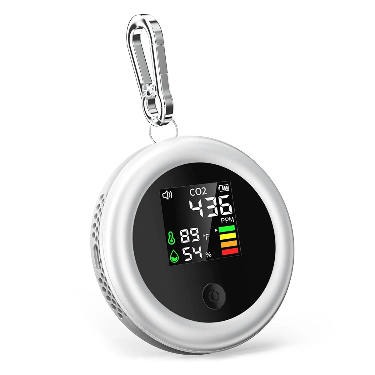 CO2 Monitor NDIR Sensor, Air Quality Detector Carbon Dioxide Meter with Temp/Humidity, Portable Indoor Ventilation Tester,