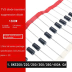 28 Values TVS Diode DO-201AD 1.5KE400CA 1.5KE200A 1.5KE440CA 1.5KE400A 1.5KE18A 1.5KE12A 1.5KE440A 1.5KE12CA 1.5KE15CA 1.5KE15A