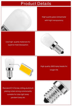 2pcs/lot 3W E14 LED Fridge Light Bulb Refrigerator Corn bulb AC 220V LED Lamp White/Warm white SMD2835 Replace Halogen Light