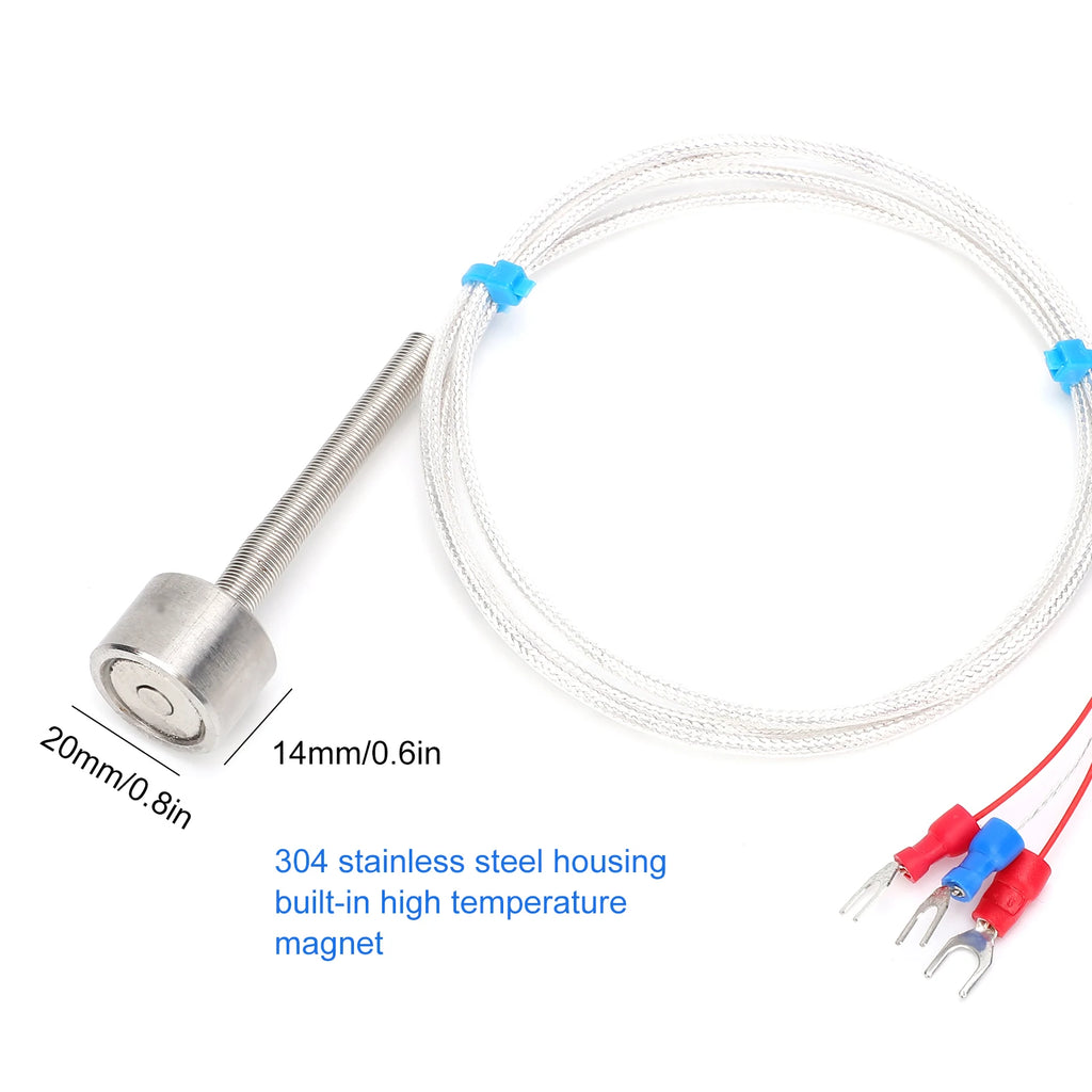 Magnetic Temperature Sensor PT100 Magnetic Temperature Sensor Waterproof Adsorption Thermistor 60 to +150℃ Temperature Sensor