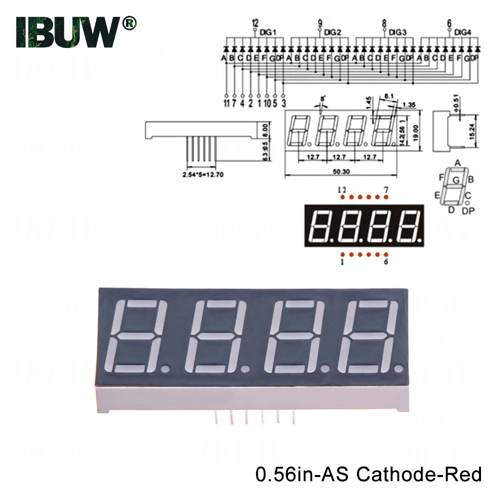0.56inch Digital tube Common AnodeCathode Red 1 2 3 4 Bit digital Tube LED Display 7 segment 0.56