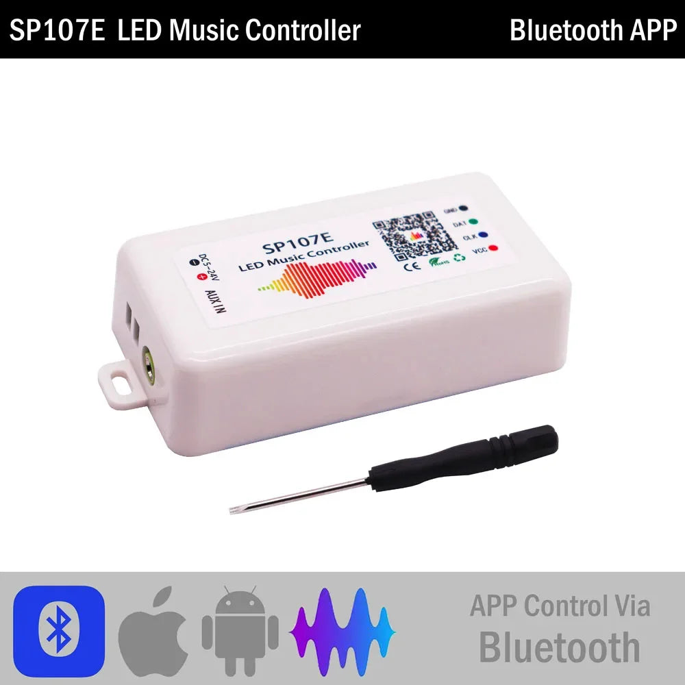 WS2815 Led Strip With SP107E Bluetooth Music Controller 30/60/144 Pixels/m RGB Individually Addressable LED Light Lamp Kit DC12V