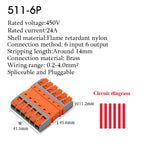 5PCS Quick Wire Connectors Lever Splicing 1/2/3/4/8/10 Pins Universal Compact Plugable Spliceable Male Female Terminals Blocks