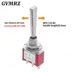 2PCS Flat Handle 6mm Panel Mount Mini Toggle Switch 3/6Pin 2/3 Positions ON OFF ON Locking Momentary RC Model Remote Controlller
