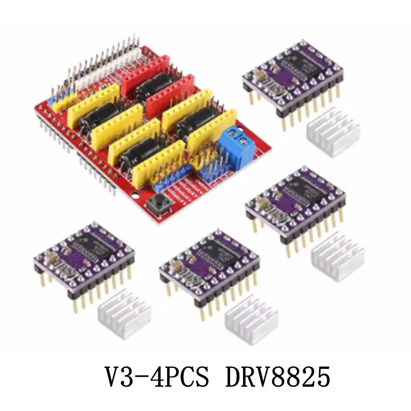CNC Shield V4 CNC Shield V3 Engraving Machine 3D Printe+ 4pcs DRV8825 Or A4988 Driver Expansion Board For Arduino