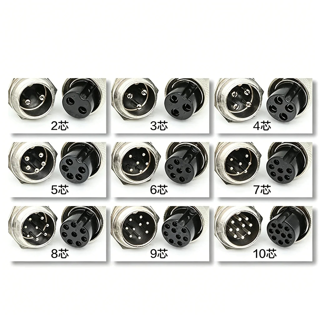 GX16 Connector 2/3/4/5/6/7/8/910Pin Male Female Aviation Connector Waterproof Docking Plug Socket