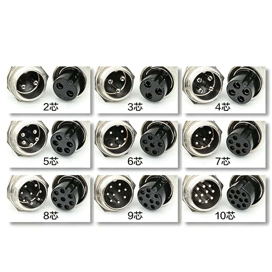 GX16 Connector 2/3/4/5/6/7/8/910Pin Male Female Aviation Connector Waterproof Docking Plug Socket