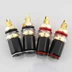4pcs Speaker Binding Post Gold Plated Terminal Female Banana Jack Connector HIFI Audio Amplifier Banana Plug Socket Terminal