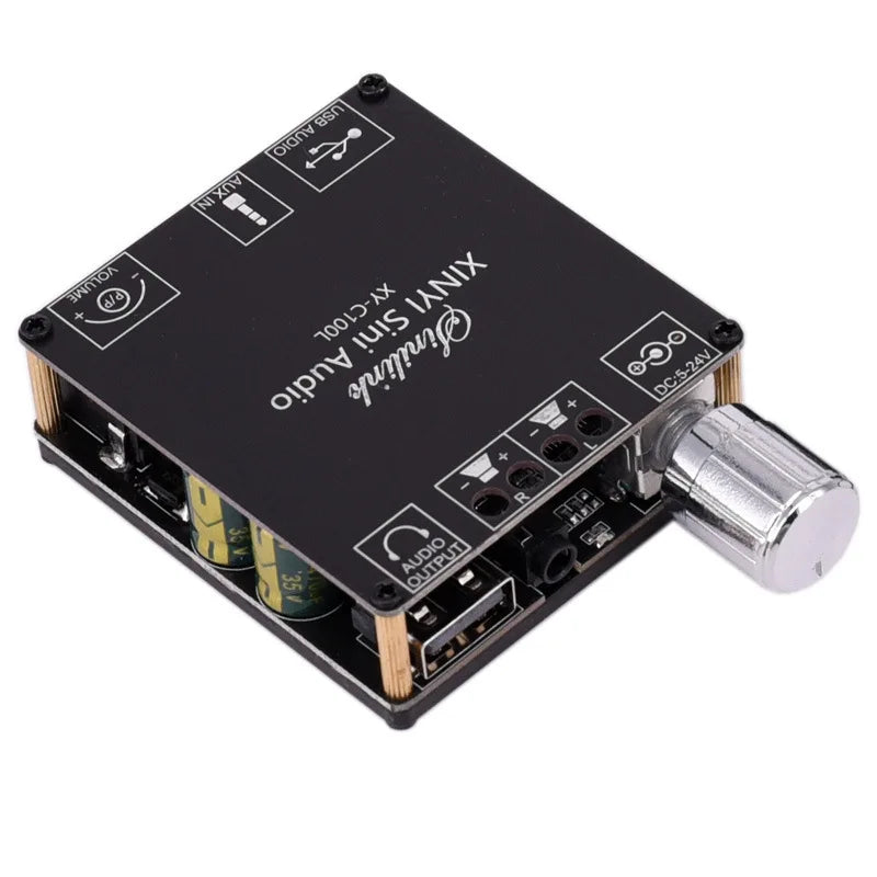 XINYI Sini Audio C50L/C100L Stereo Bluetooth Digital Power Amplifier Board 50W Dual Channel 360 Degree Stepless Tuning AMPModule