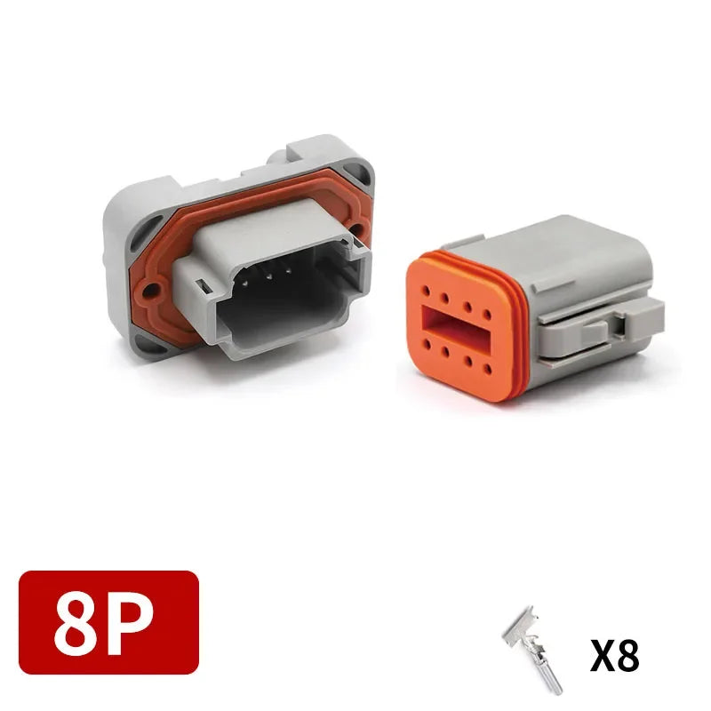 2/3/4/6/8/12Pin Deutsch Type DT Connector Plug-In With Fixed Flange DTM/DTP Waterproof Wire Automotive Connector