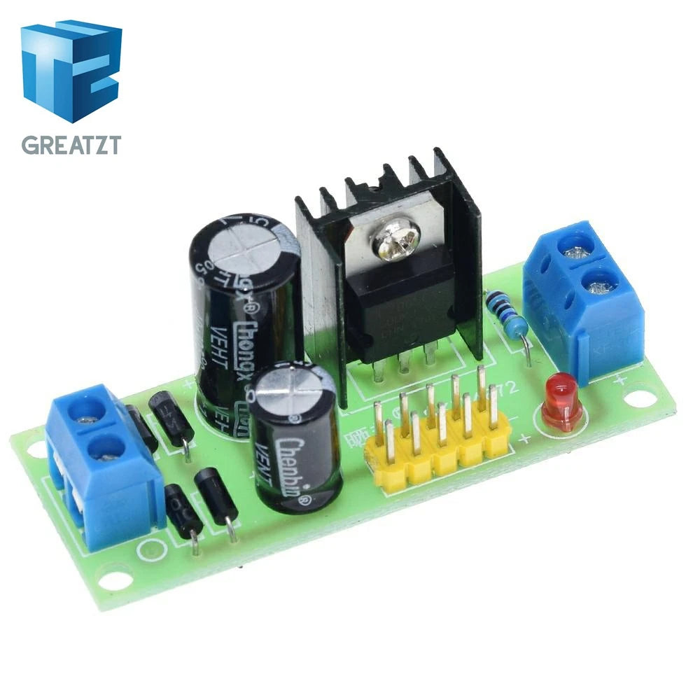 GREATZT L7805 LM7805 Step Down Converter Board 7.5V-20V To 5V Regulator Buck Power Supply Module For Arduino
