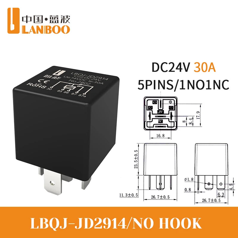 LANBOO 40A High Power Automotive Relay Car Control Relay for 12V/24V Vehicles for Automotive Use