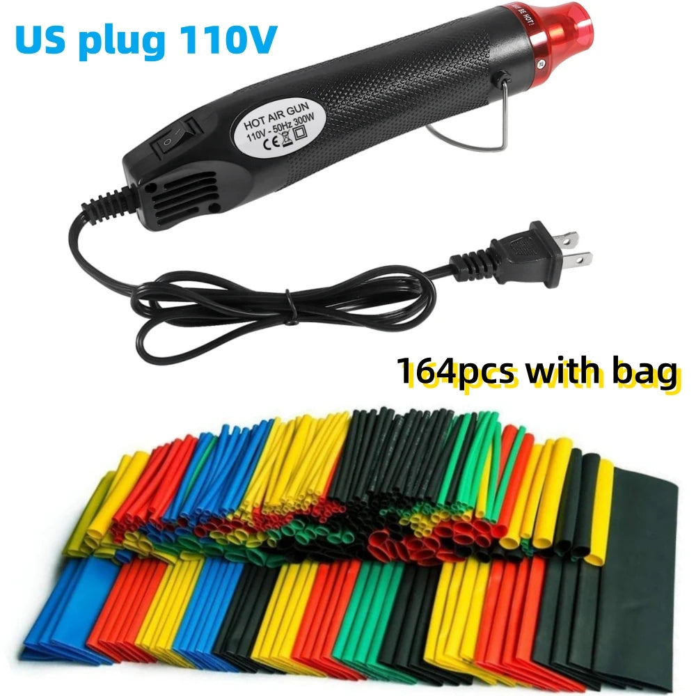127/164/328/560Pcs Heat Shrink Tubing Kit or only EU US 110V 220V  Hot Air Gun or Heat Gun with 2:1 Heat Shrink Tubes