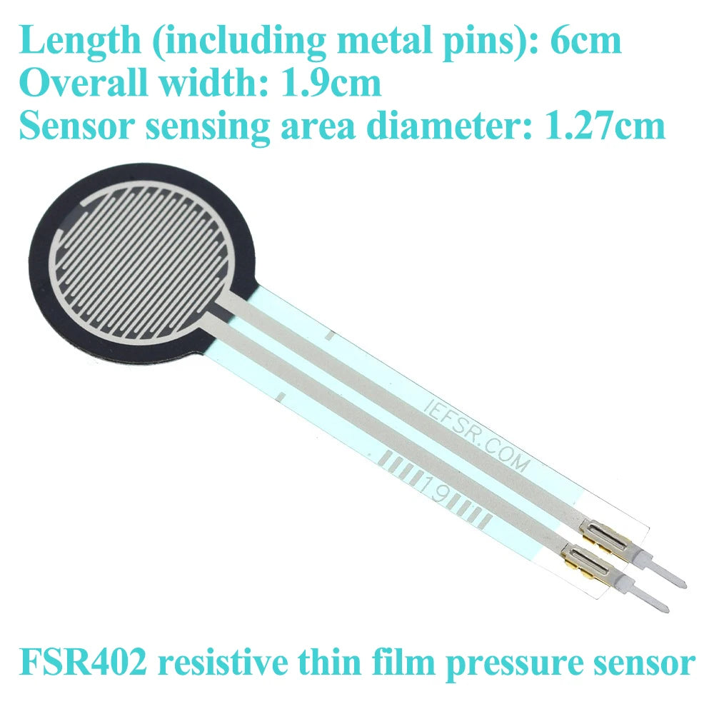 1/5/10/30/50Pcs FSR402 Resistive Thin Film Pressure Sensor Long Lead Wire Force Sensitive Resistor Pressure Detect Switch